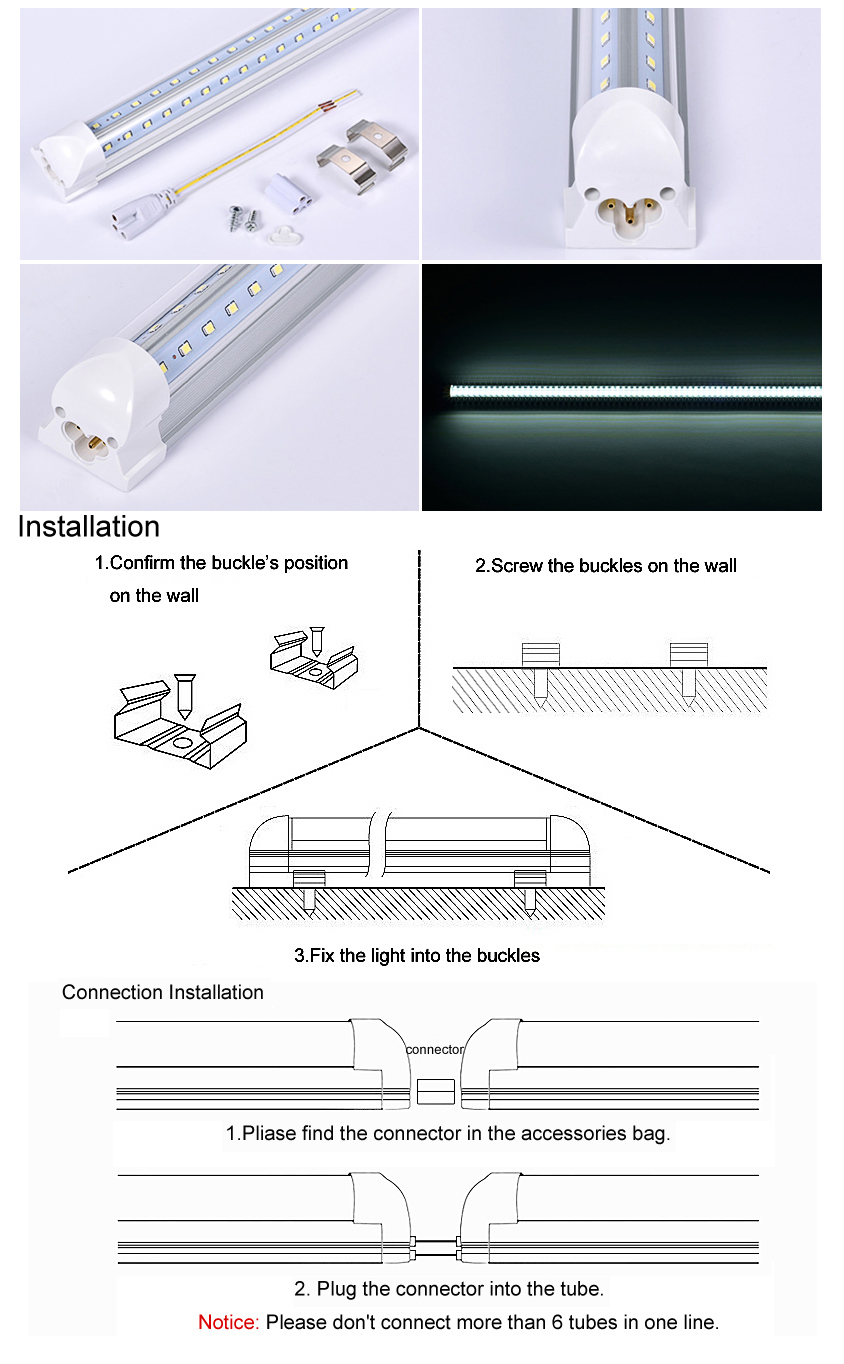 LED Lighting T8 Integrated V Shape LED T8 Tube Reliable Quality, Energy-Saving Lamps Replacement LED Lighting LED Tube Light LED Lamp