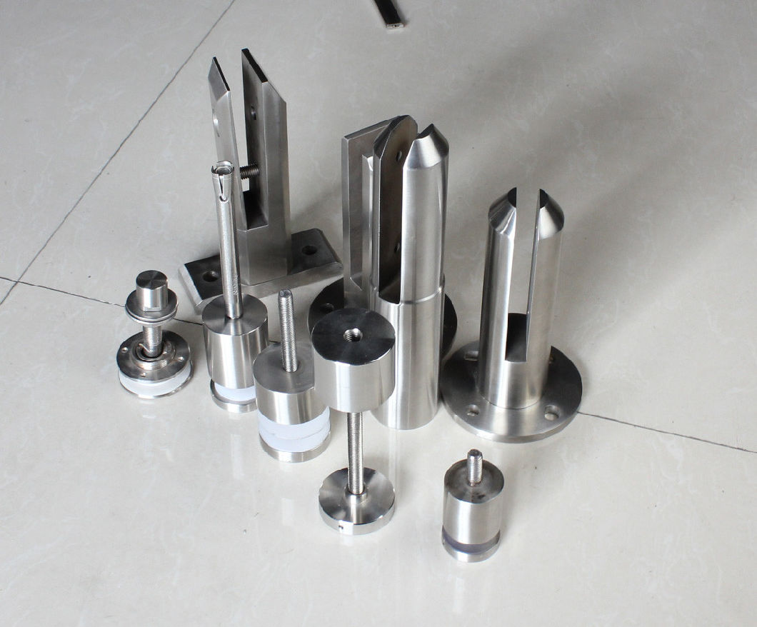 Stainless Steel Glass Clamp, Frameless Glass Connector for Round Base