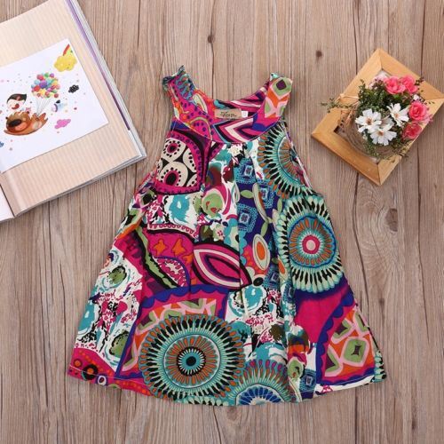 Children Clothes Condole Belt Broken Flower Dress of The Girls