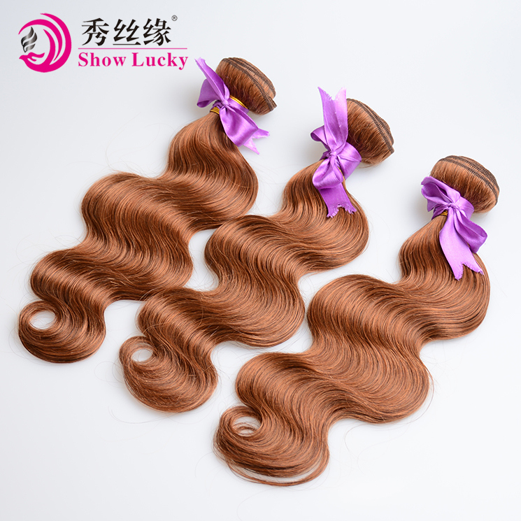 100% Virgin Hair Indian Body Wave Brown Color Full Head Accessories for Woman