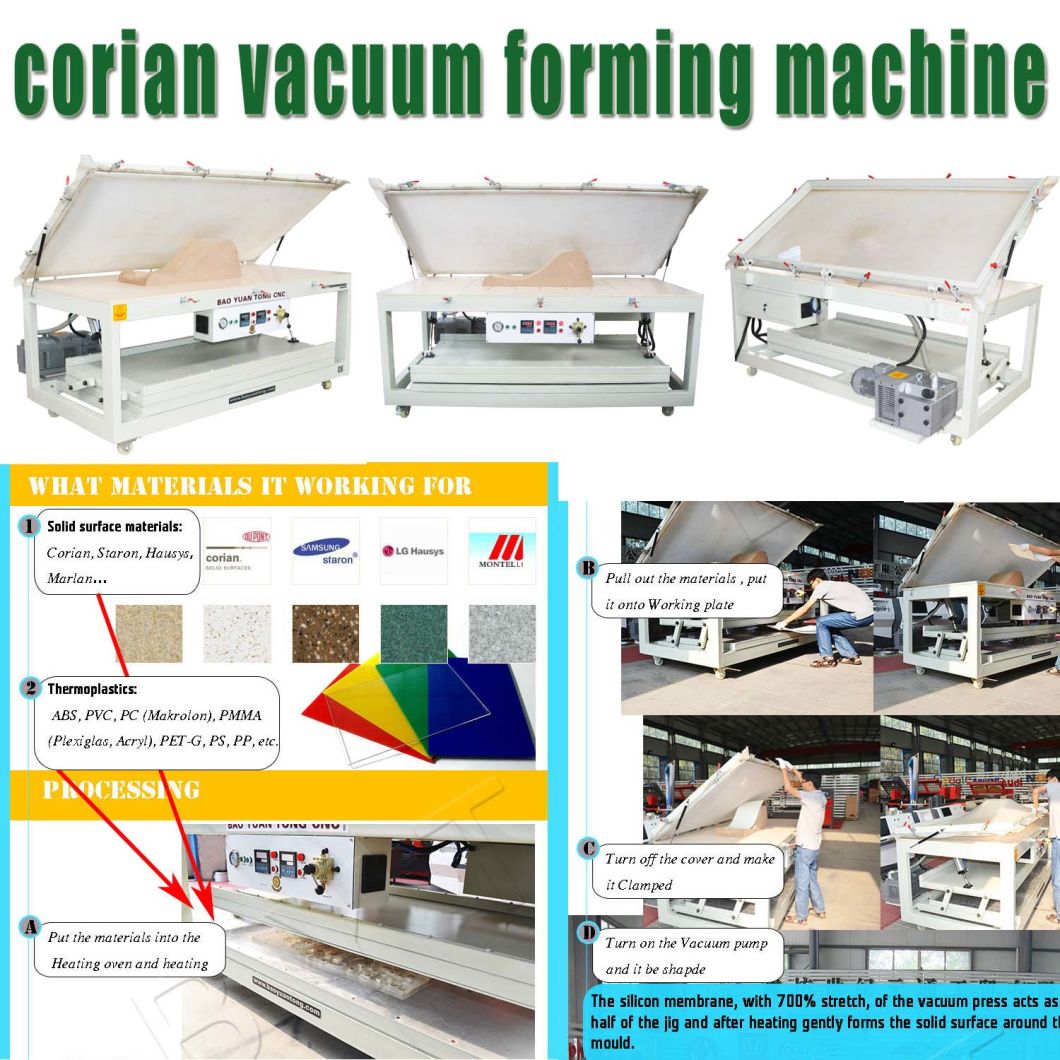 Bytcnc-18 Corian Vacuum Press Forming Machine