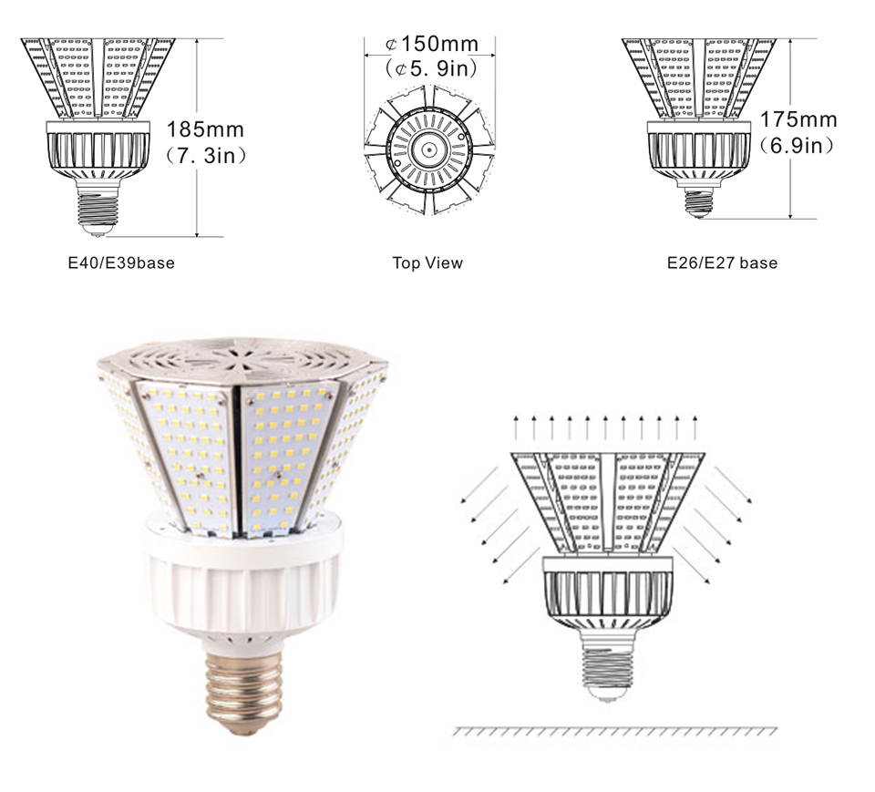 E40 60W LED Garden Light Replace 180W