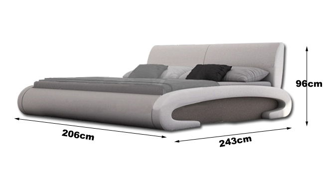 Modern White Leather Bed for Home Bedroom Furniture (HC378)