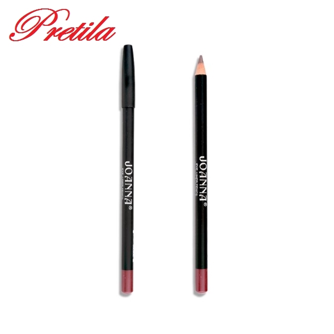 Wooden Cosmetic Pencil for Eyeliner with Black Plastic Cap