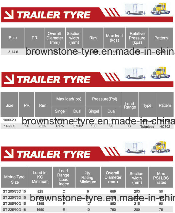 Bias St Trailer Tire for North America (11-22.5, 8-14.5, 1000-20)