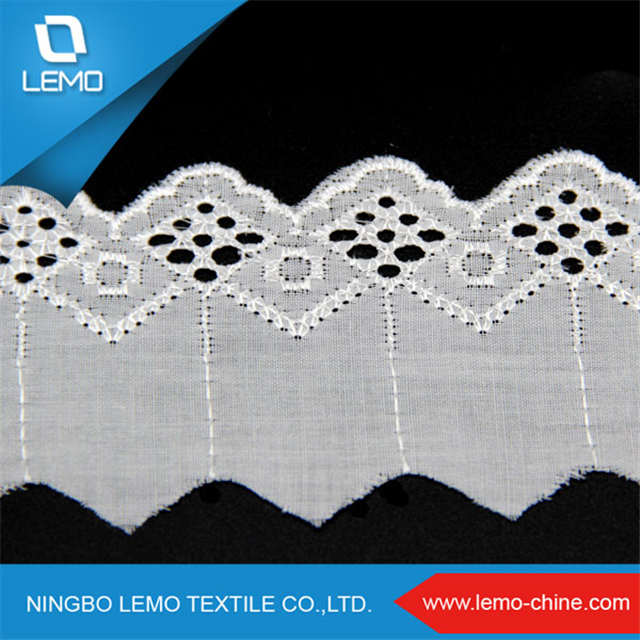Wholesale Raw Cotton Polyester Tc Fancy Embroidery Lace