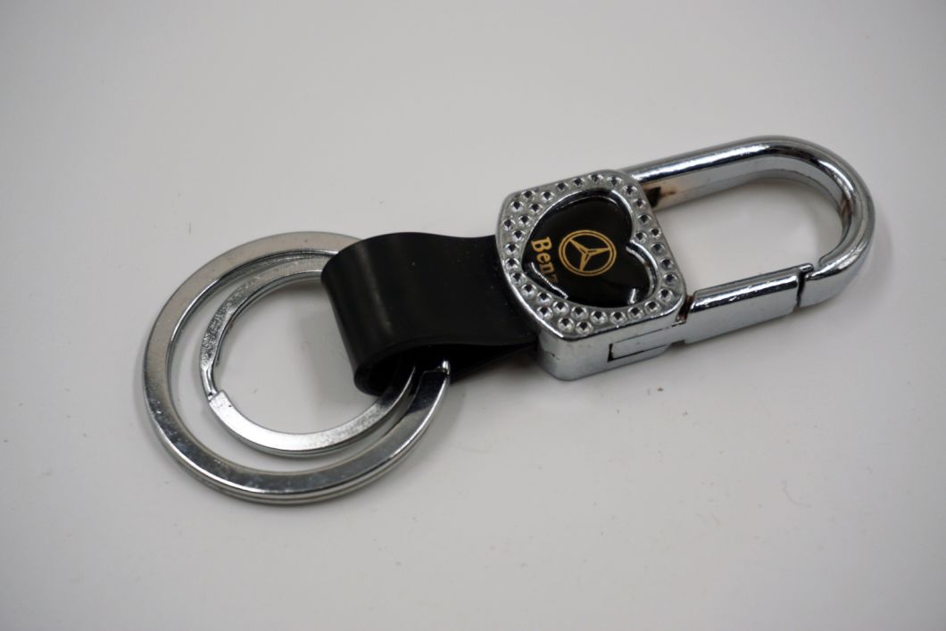 Promotional Gift Leather Key Chain with Double Rings