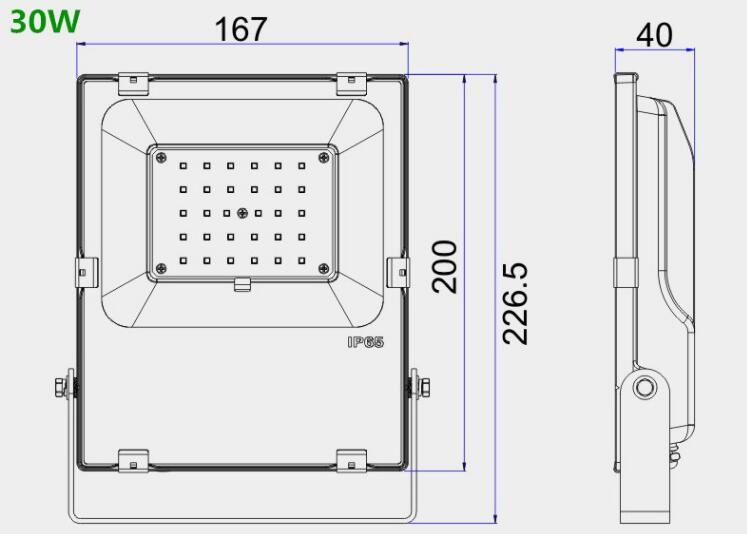 Industrial Architectural 30W LED Floodlight High Lumens