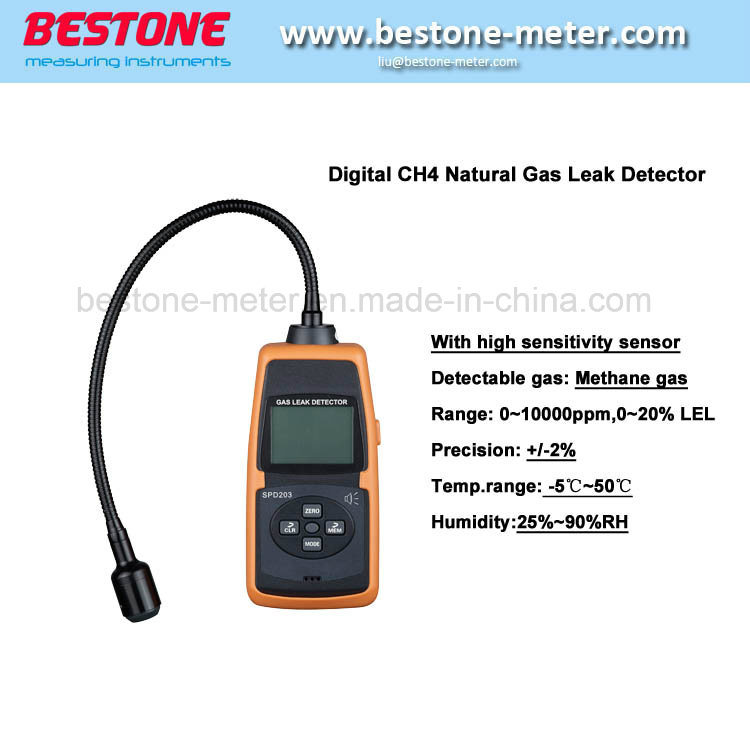 Methane Gas Leak Detector SPD203 Digital CH4 Natural Gas Leak Detector with High Sensitivity Sensor SPD203