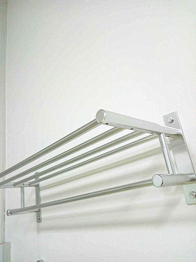 Double Layers Bathroom Accessories Aluminium Silver Towel Rack