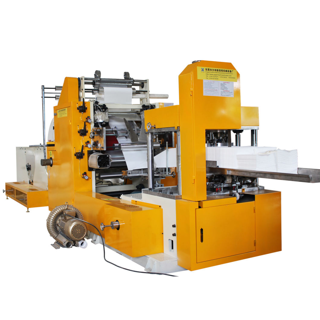 Glue Lamination Automatic 1/8, 1/4-Folded Automatic Color Printing Embossing Serviette Napkin Tissue Paper Machine with High Speed