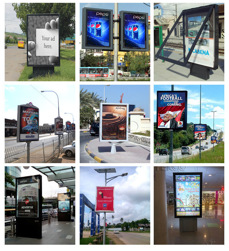 Double Sided Street Lamp Post Light Box for Advertisement