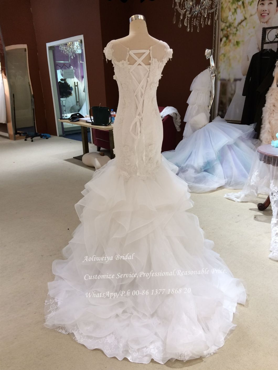 Aolanes Trumpet Design Destination Wedding Dress