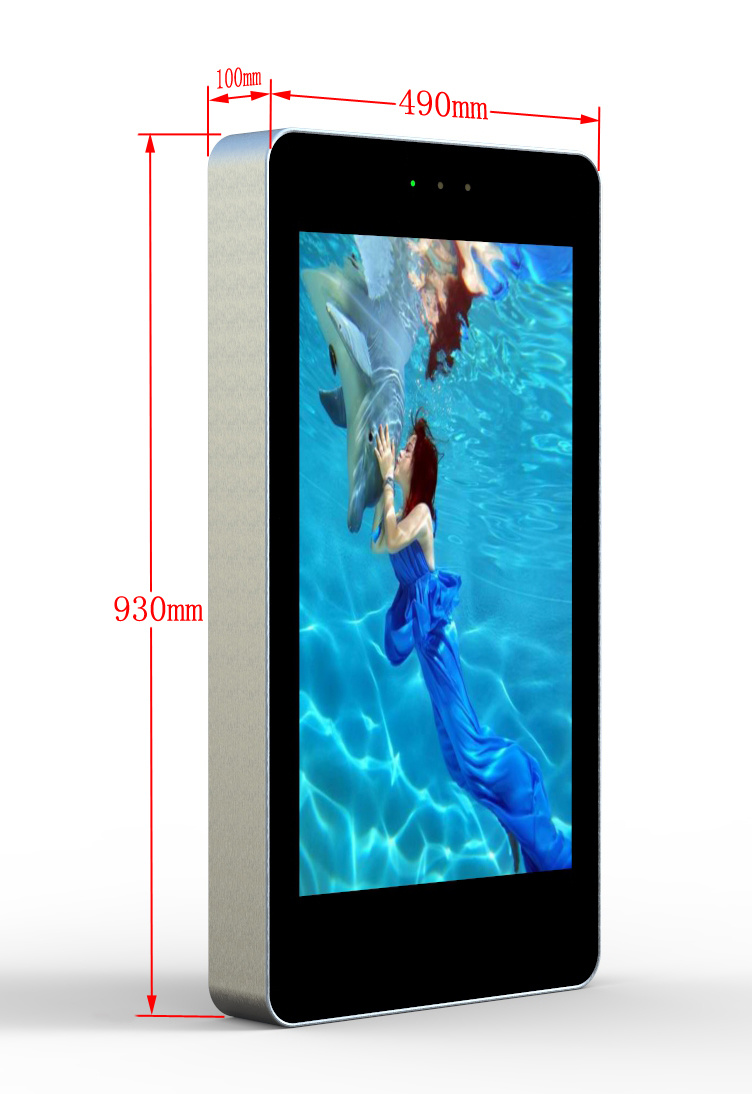 Outdoor 55 Inch iPhone Type Interactive Pole Display Screen