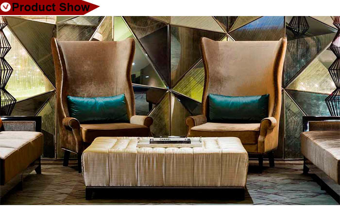 Wooden Lobby Sofa Modern Lounge Chair for Hotel Villa