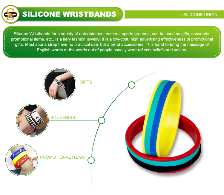 Wholesale China Souvenir Silicone Wristbands Glow in The Dark