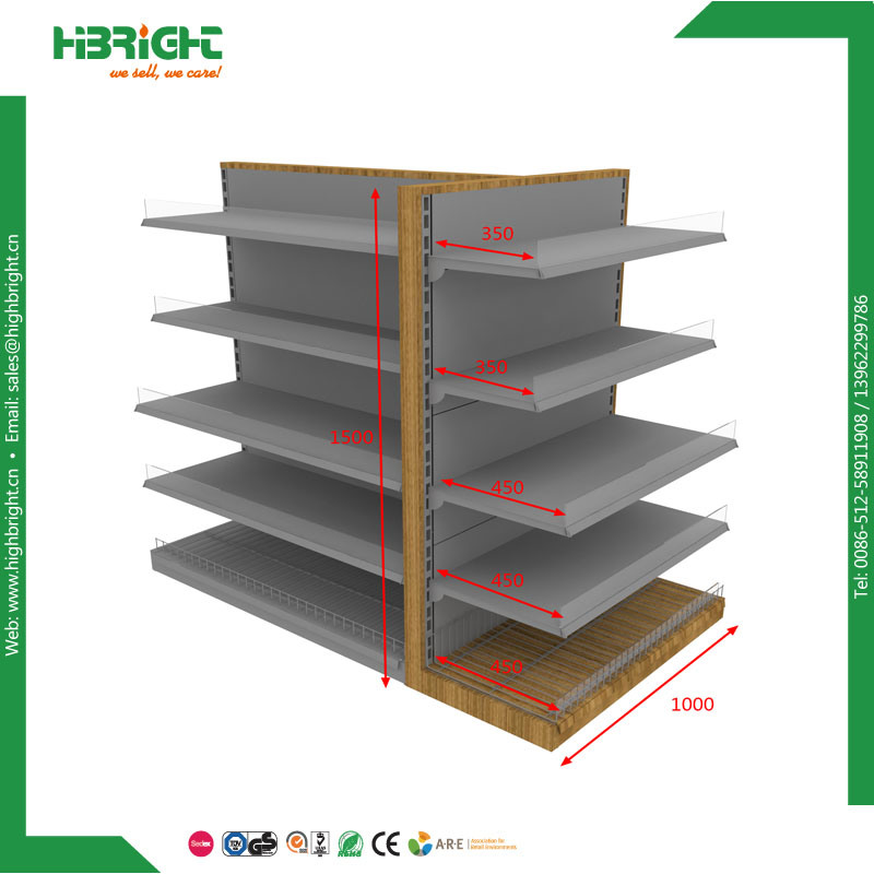 Metal Supermarket Shelf Display Store Fixture