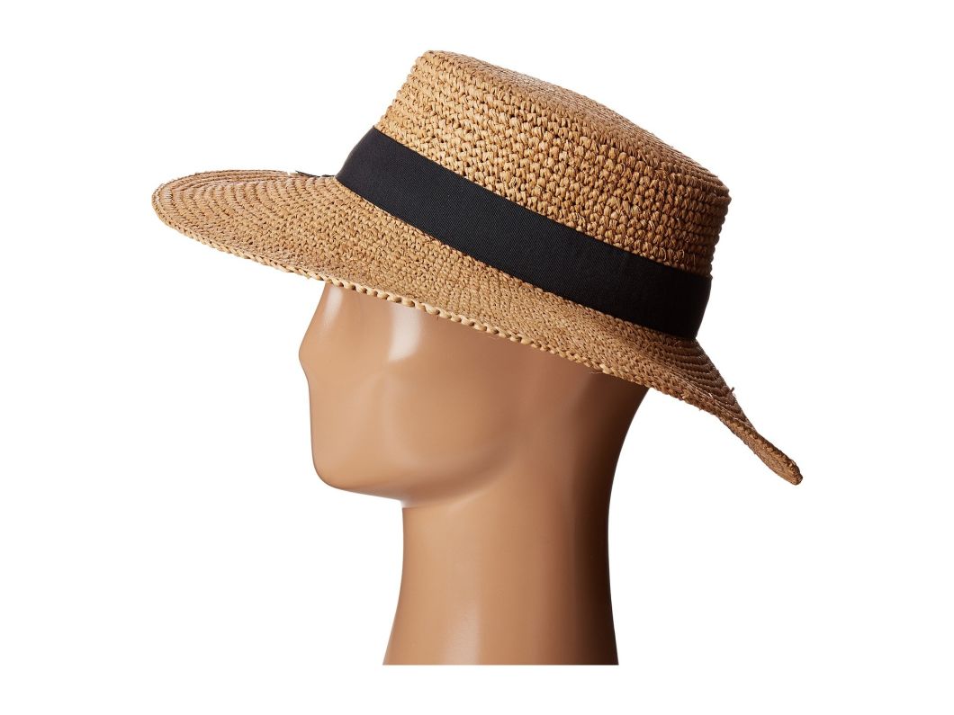 BSCI Audit Bowknot Crochet Straw Boater Hat Wholesale with Grosgrain Hatband for Women
