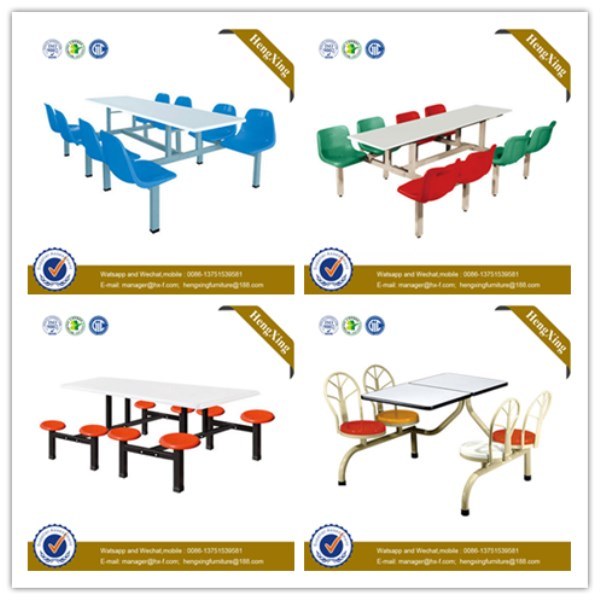 Wholesale Wood Red PU Restaurant Canteen Tables and Chairs (NS-CZ007)