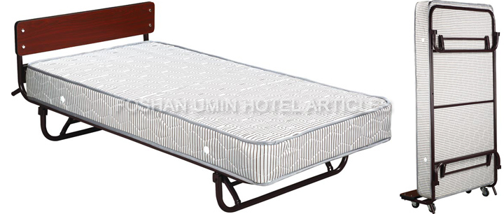 Metal Standing Rollaway Bed with Spring Mattress