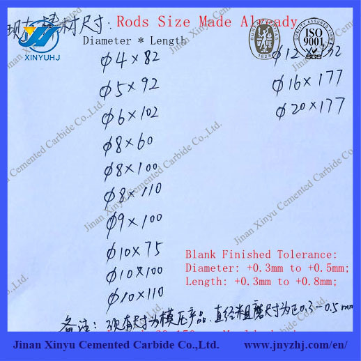 Steel Alloy Prcoessing Use Tungsten Carbide Round Bars