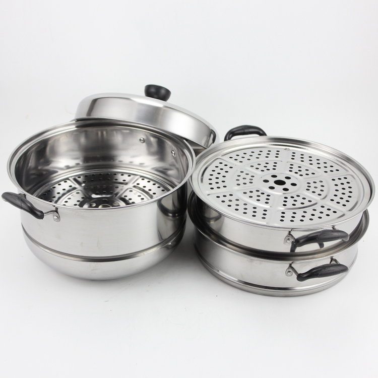 Stainless Steel Cookware Steamer Set with Silicone Handle