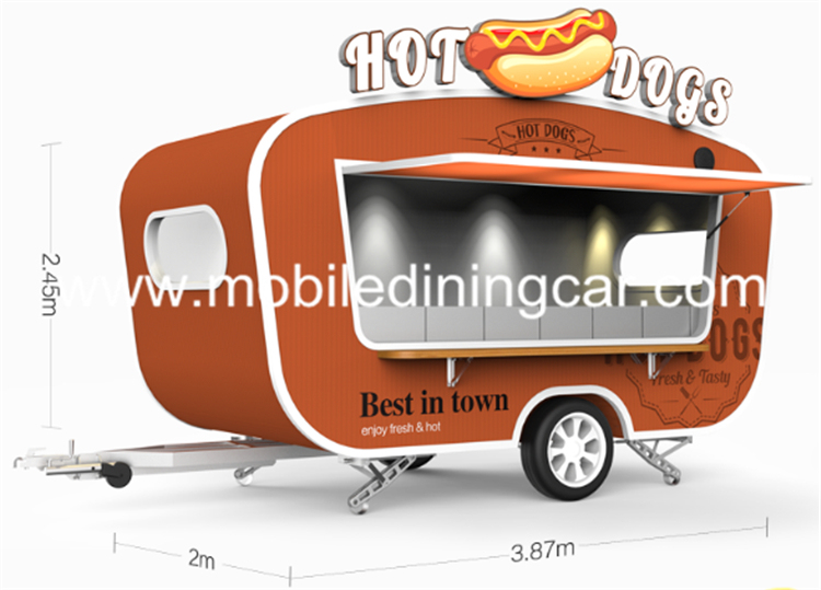 Mobile Fast Food Cart Street Style Food Truck Snack Vehicle for Sale