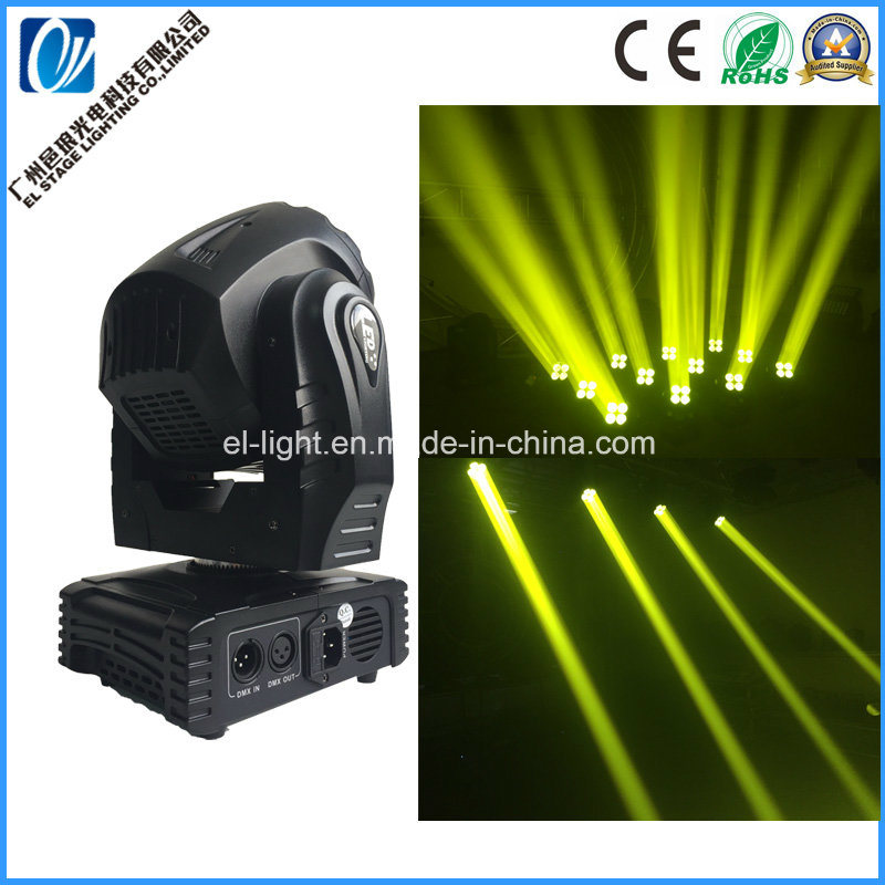 Super Bright Mini LED Beam Moving Head Light with Rainbow Effect 3 Color Wheels