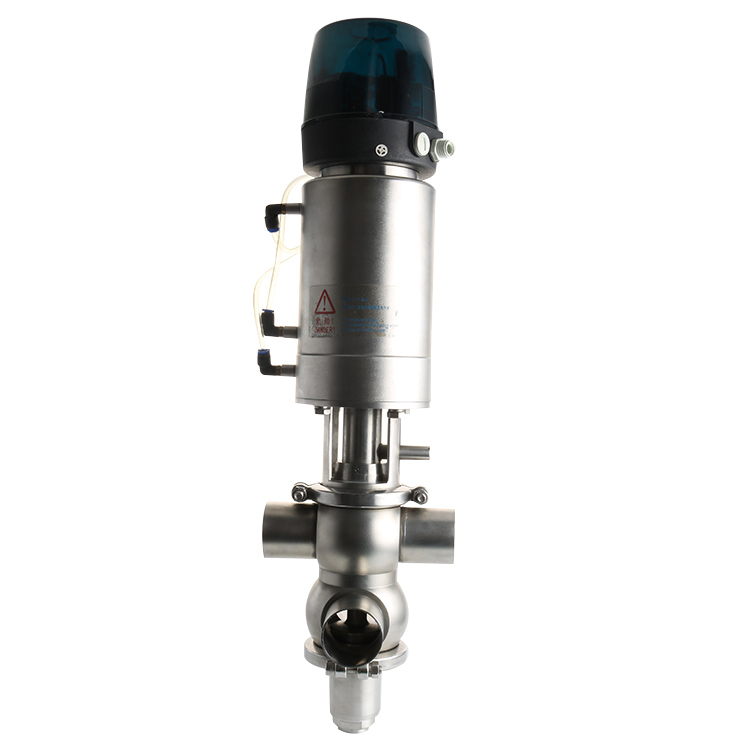 Sanitary Double Seat Mixproof Valve with Intelligent Head