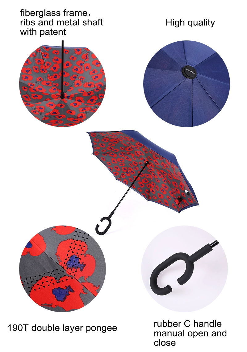 Hot Sale Promotion Big Straight Inverted Umbrella