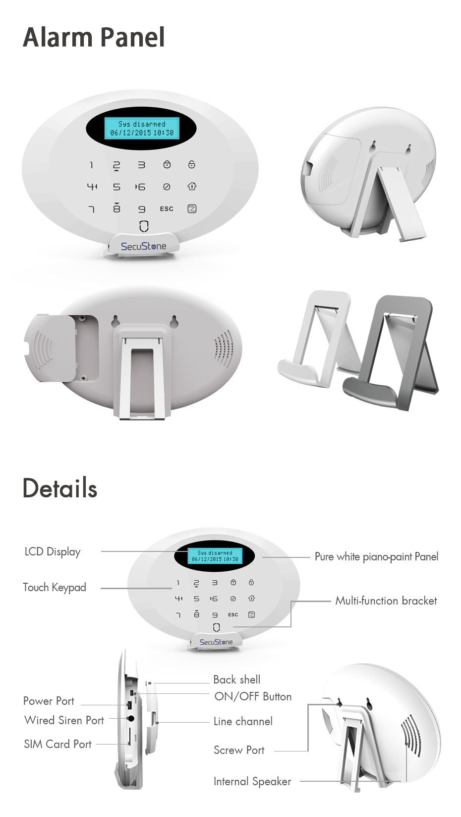 Secustone Home Burglar GSM (Global System for Mobile Communications) Alarm System with Alarm Detectors