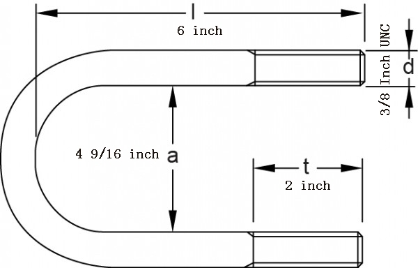 Various Sizes U Bolt by Machinery Processing