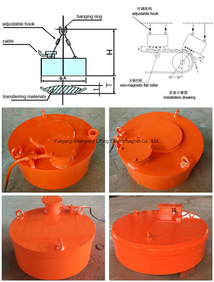 Over Band Round Type Electro Magnetic Separator for Tramp Iron