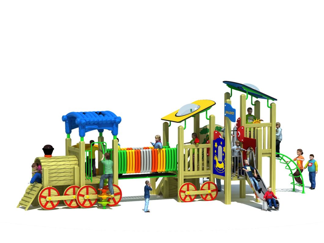 Wooden Plastic Children Indoor/Outdoor Playground (YL-M047)