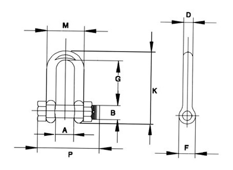 Us Drop Forged Marine D Shape Shackle G2150 with Safety Bolt Pin