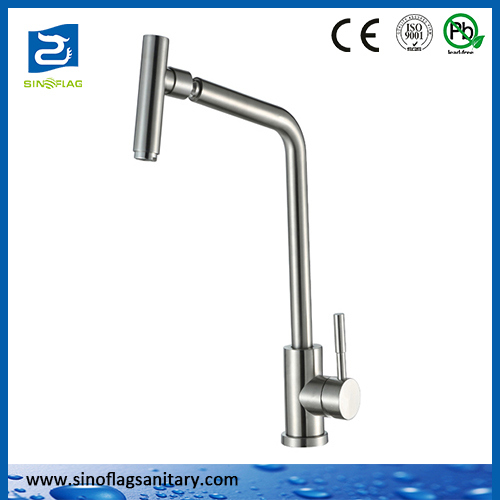 Rotatable 304 Stainless Steel Lead-Free Kitchen Faucet Mixer