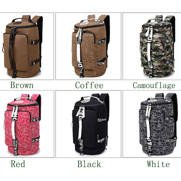 2018 Men's New Fashion Canvas Backpack Travel Bag Multi-Function Outdoor Large-Capacity Backpack