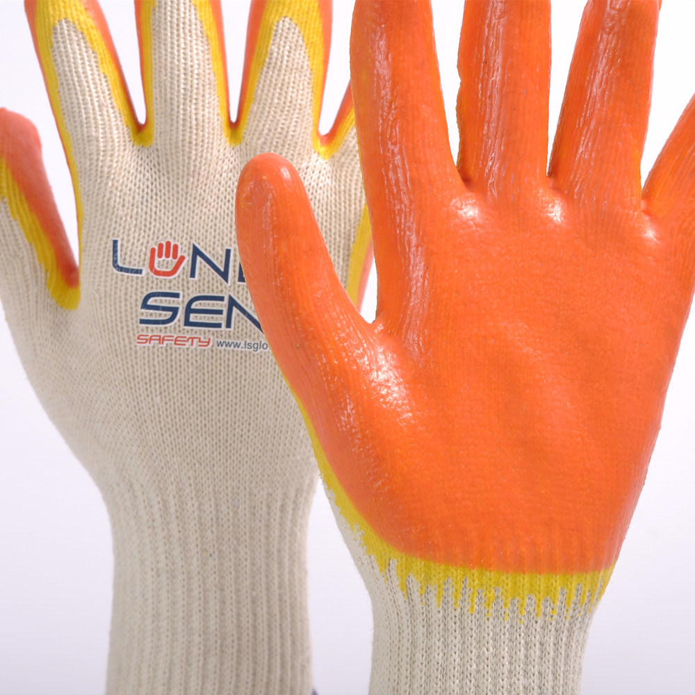 2 Color Latex Dipping Safety Gloves