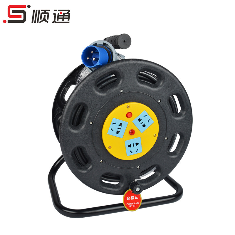 Factory Home-Use Extension Leakage Protector Cable Reel Socket Handle Steel Cable Drum