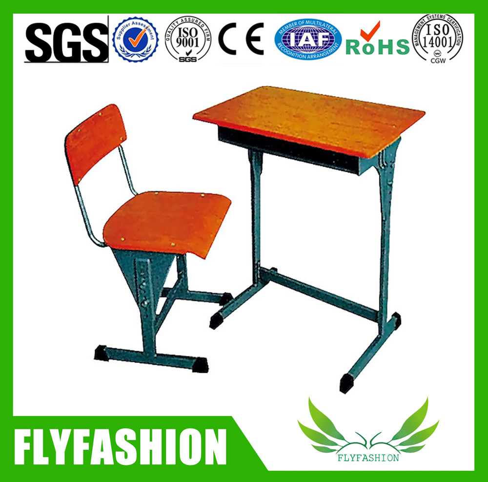 Simple Style Wooden Single School Desk and Chair Classroom Furniture (SF-08S)