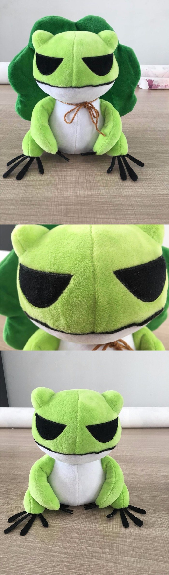 Kawaii Plush Doll Toys Traveling Frog Two Dimensions Cure Throw Pillow with Removable Hat Soft Pendant Stuff Toys for Adults Kids