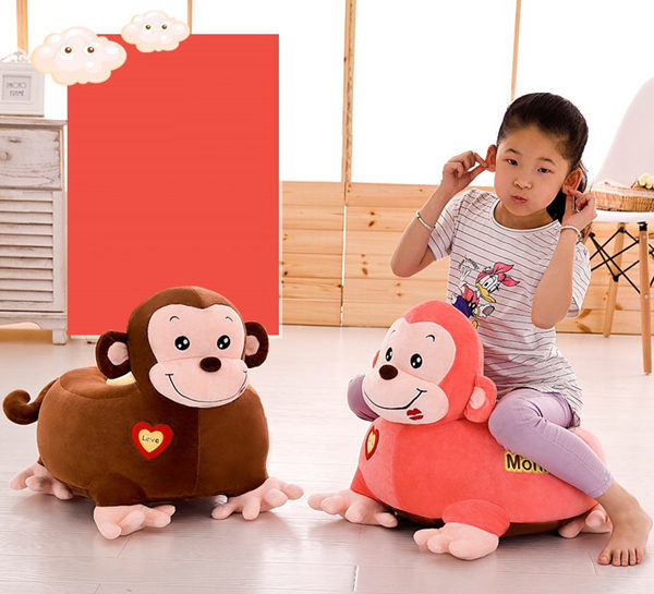 Cute Animal Plush Monkey Soft Sofa Seat for Kids