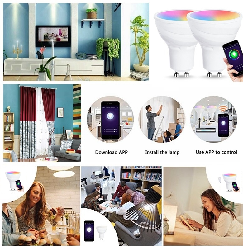 5W GU10 RGB WiFi Spot Light Bulb Tuya Smart LED Spotlight