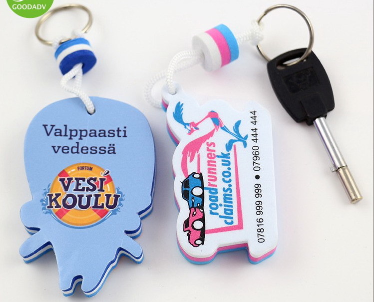 Wholesale Customized Shape Floating Foam EVA Keychain