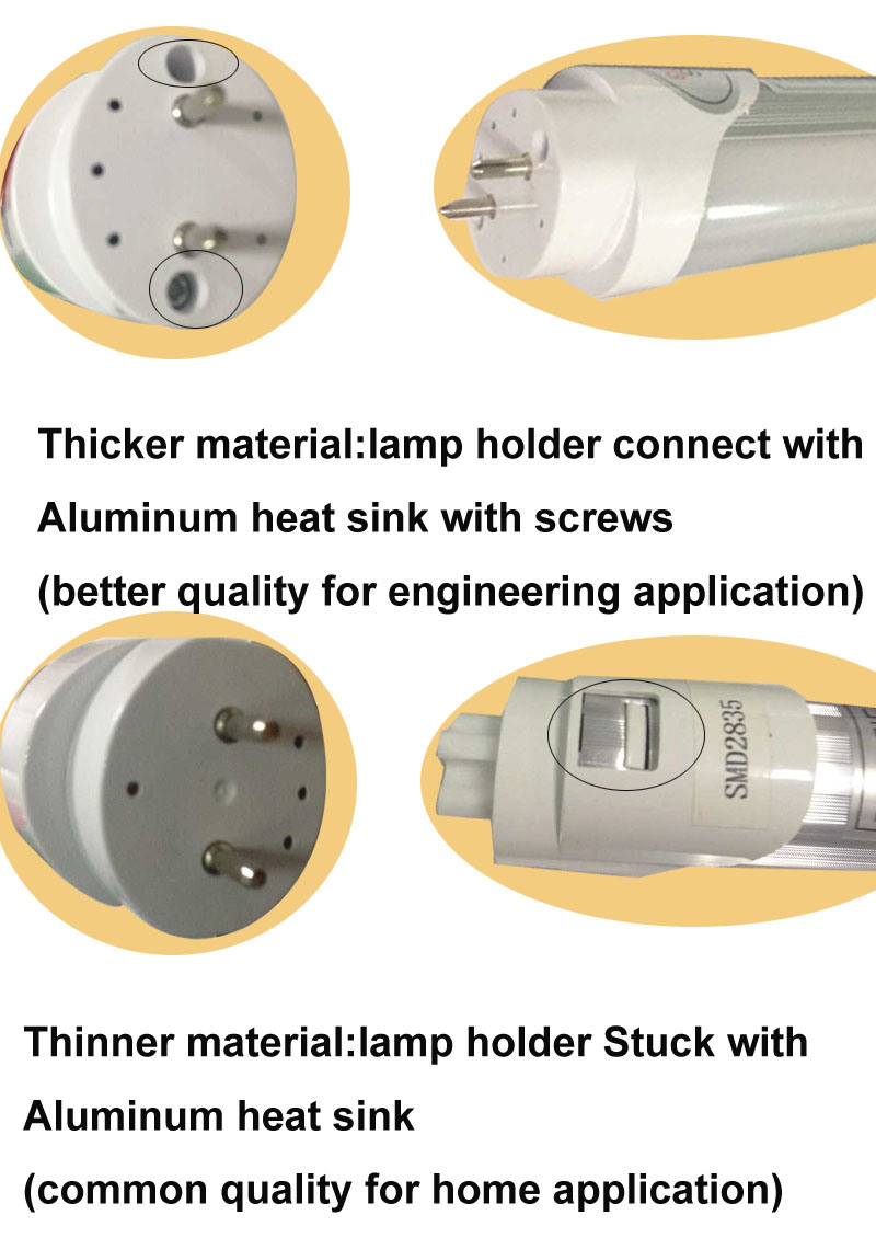 Engineering Type SMD2835 T8 0.6m 10W LED Split Tube Lamp