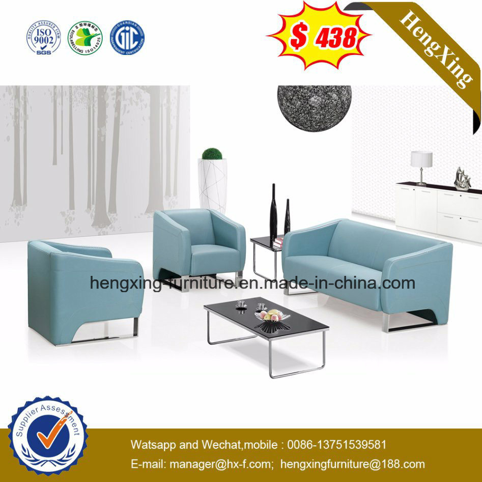 Modern Office Furniture Leather Metal Sectional Corner Receptional Sofa (HX-CS013)