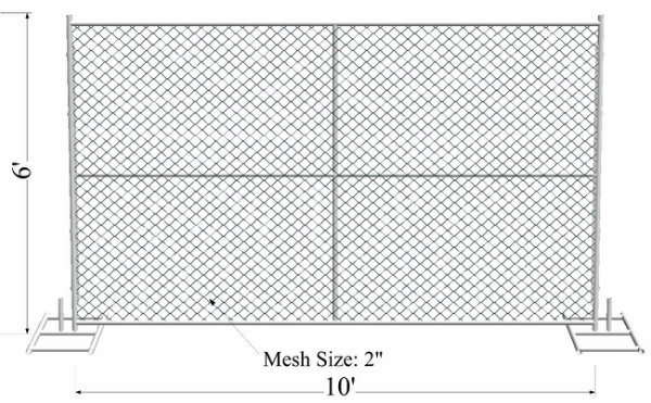 High Quality Galvanized Chain Wire Portable Temporary Construction Fence