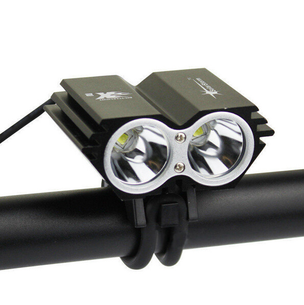 2400 Lumens X2 Bike Front Light Headlamp 2X CREE Xm-L T6 LED Bicycle Light