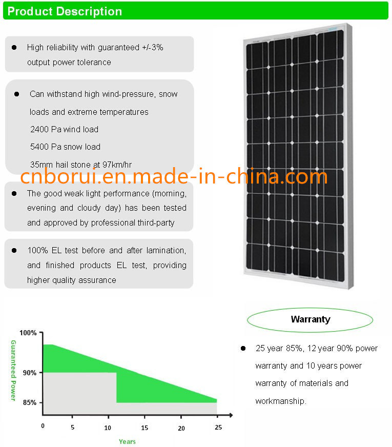 315W Monocrystalline Polycrystalline Solar System Solar Panel Solar Cell