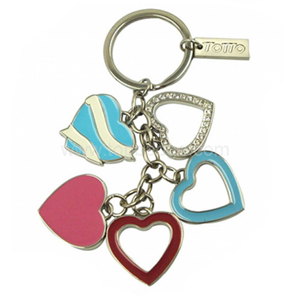 Customized Series Soft Enamel Heart Shape Metal Keychain